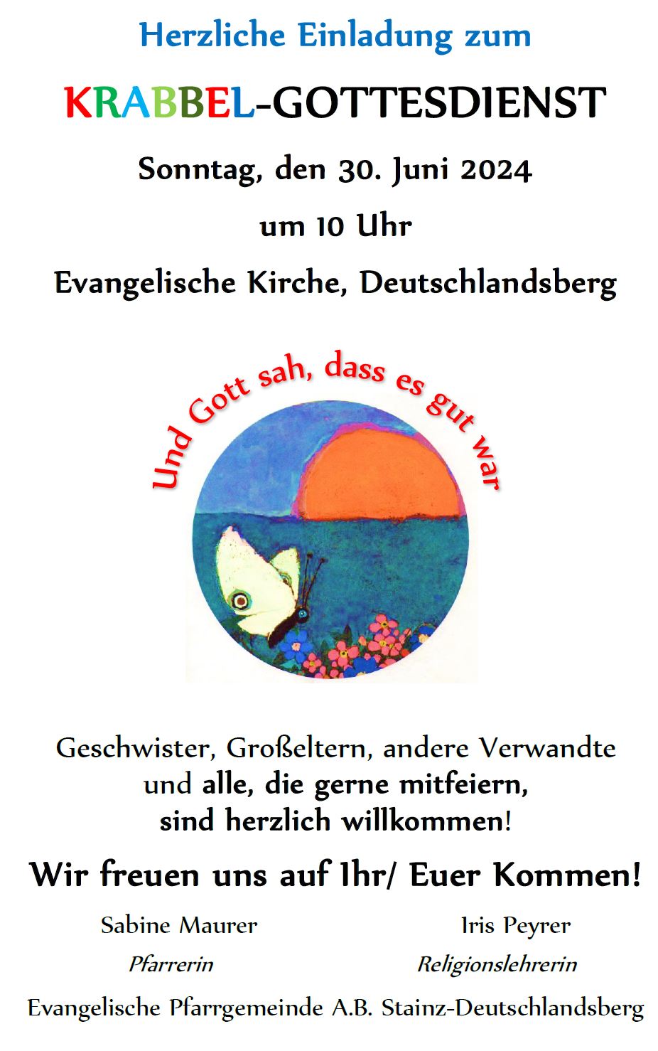 Krabbelgottesdienst 30.06.2024 in Deutschlandsberg